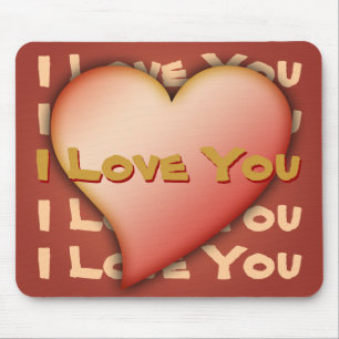 Mousemat, I Love You, Heart, Customise Text/Image Mouse Pad