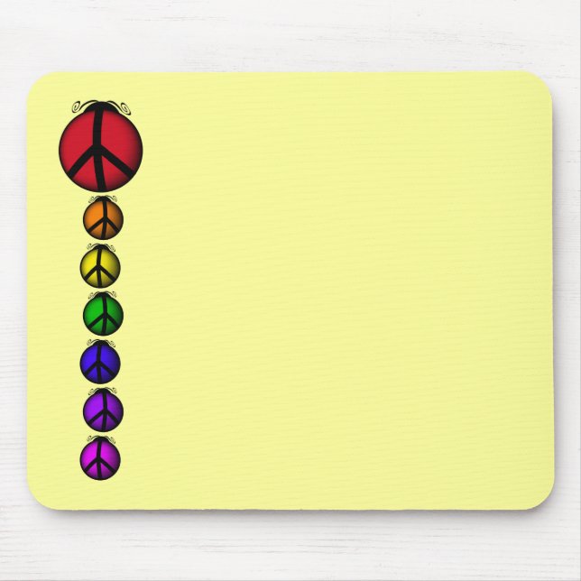 Mousemat Ladybug Peace Rainbow Colours Customisabl (Front)
