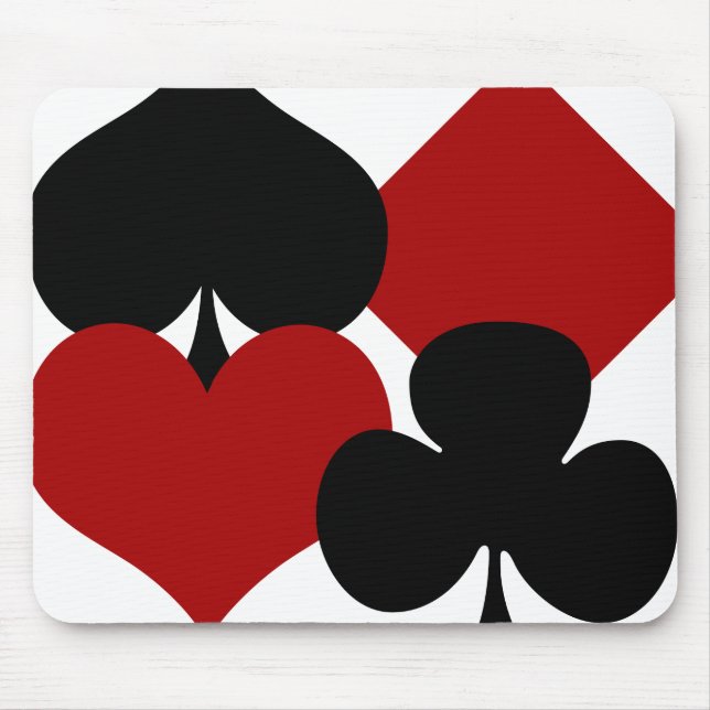 Mousemat, Playing Card Suits Mouse Pad (Front)