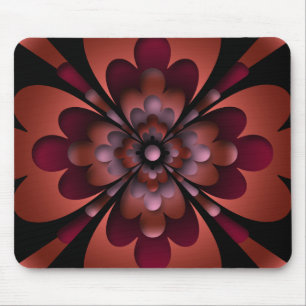 Mousemat, Zen Flower, Dark Peach Red Orange Pink Mouse Pad