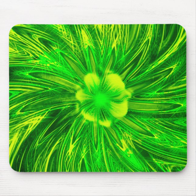 Mousepad Abstract Lines Green Flower (Front)