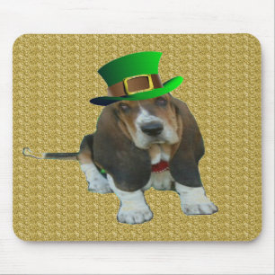Mousepad Basset Hound Happy St. Patrick's