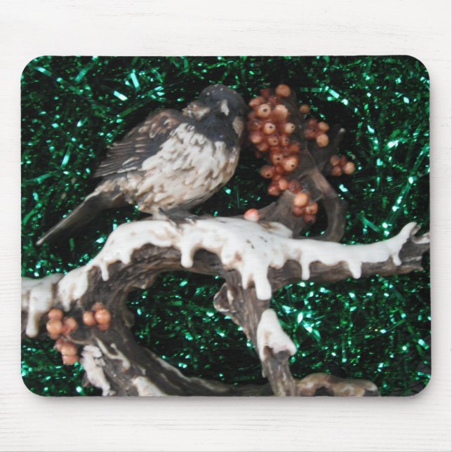 Mousepad Bird Winter Scene (Front)