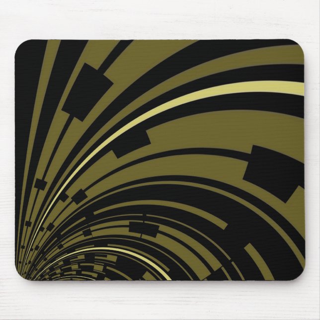 Mousepad Black Green Gold Deco (Front)