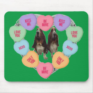 Mousepad Candy Love Hearts With Bassets
