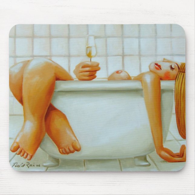 Mousepad: Champagne by Flavio Rossi Mouse Pad (Front)