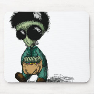 Mousepad, Cute Alien Frankenstein Cartoon Mouse Pad