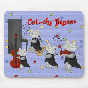 Mousepad Cute Cats Music Musical Cat Band