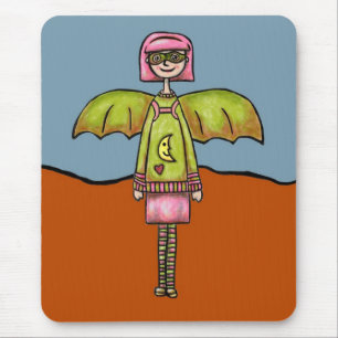 Mousepad, Cute Girly Bat Costume Mouse Pad