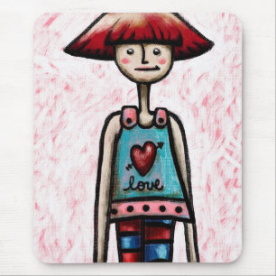 Mousepad, Cute Red Headed Girl Mouse Pad