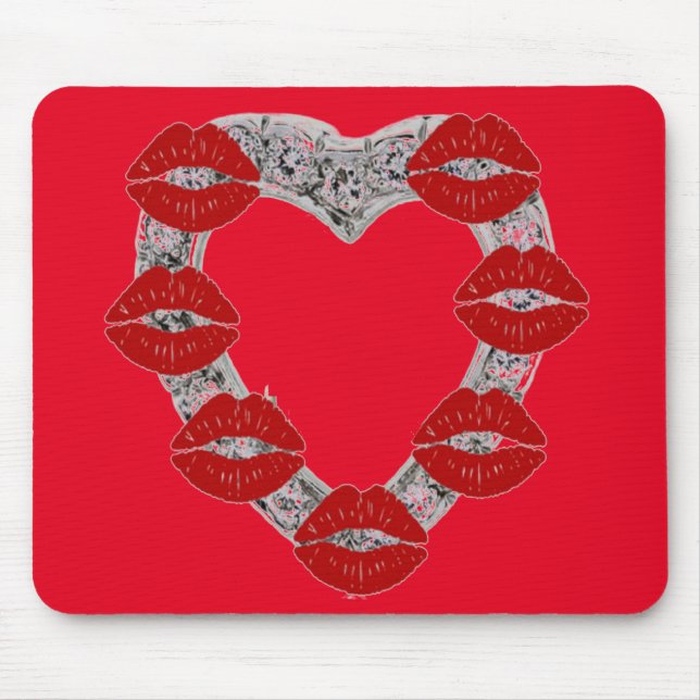 Mousepad Diamond Heart Kisses (Front)