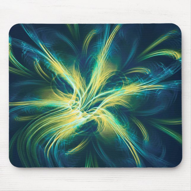 Mousepad Fractal Flower Blue Palette (Front)
