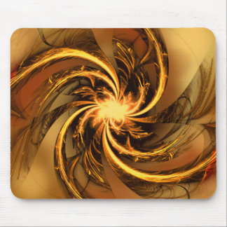 Mousepad Fractal Twisted Glow Yellow