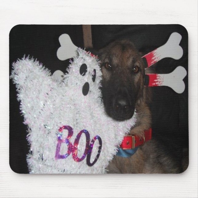 Mousepad German Shepherd Halloween Boo (Front)