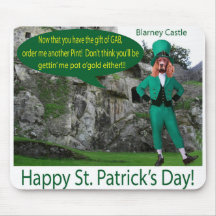 mousepad.  Happy St. Patrick's Day.  irish setter/