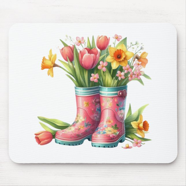 Mousepad-Hello Spring Floral Mouse Pad (Front)