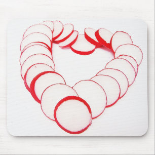 Mousepad Herz aus Radieschenscheiben