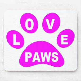 Mousepad Love Paws on Paws Pink