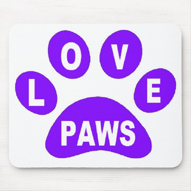 Mousepad Love Paws on Paws Purple (Front)