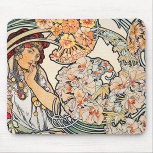 Mousepad: Mucha - Language of Flowers Mouse Pad