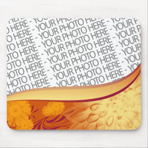 Mousepad Orange Yellow Flowers