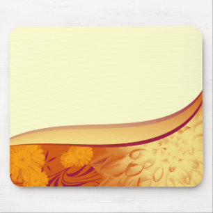 Mousepad Orange Yellow Flowers
