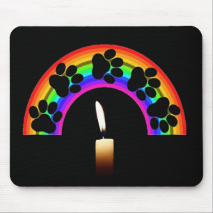 Mousepad Paws On A Rainbow With Candle