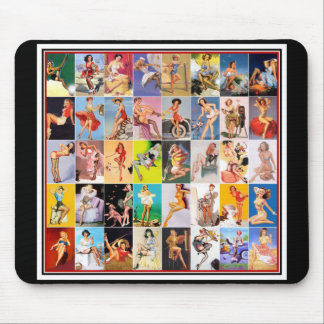 Mousepad Pin up Girls Art Vintage Retro Collage 2