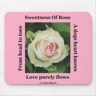 Mousepad Poetic Rose On Pink By Ladee Basset