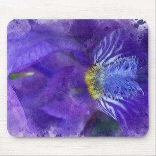 Mousepad Purple Iris Watercolor