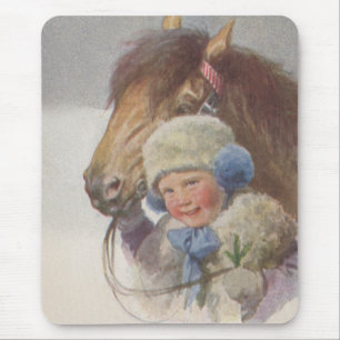 Mousepad Vintage childhood memory bay pony pet