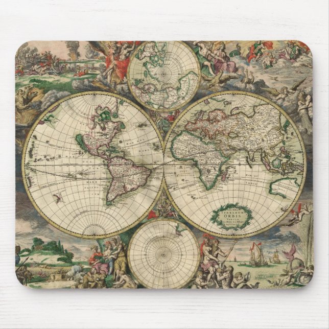 Mousepad Vintage World Map 1689 (Front)