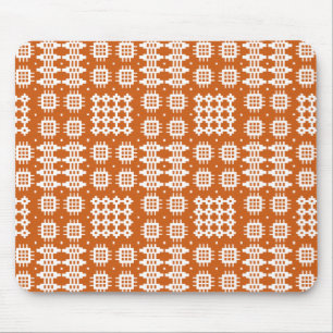 Mousepad: Welsh Tapestry Pattern, Brick Red, White Mouse Pad