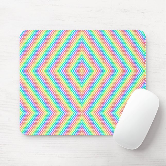 Mousepad with a colourful, psychedelic design  (With Mouse)