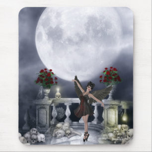 Mousepad with Gothic Angel Dancing & Moon