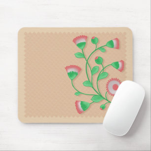 Mousepad with pink flower motif