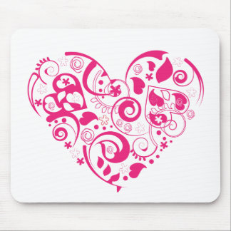 Mousepad with red decorative heart