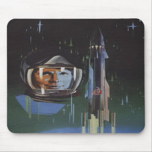 Mousepad with Retro USSR Space Program Propaganda