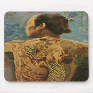 Mousepad With Tattooed Man From 1920's Japan