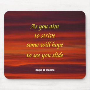 Mousepad with words of wisdom