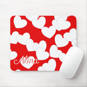 Mousepad With Your Custom Name, Red And White