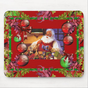 Mousepad Xmas Vintage Christmas Santa Red