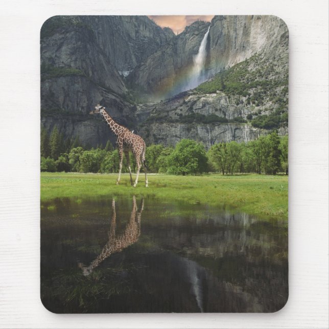 mousepad yosemite falls giraffe rainbow (Front)