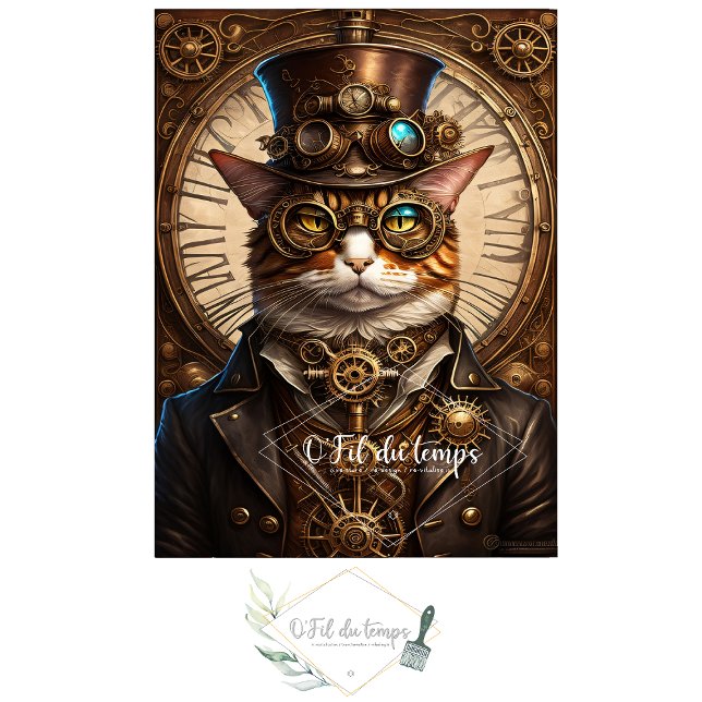 Mousseline Cute Cat Steampunk Hat Tissue paper (Creator Uploaded)