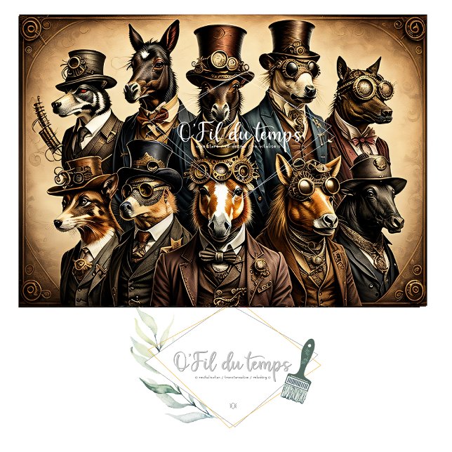 Mousseline Dog Family Steampunk Hat Tissue paper (Creator Uploaded)