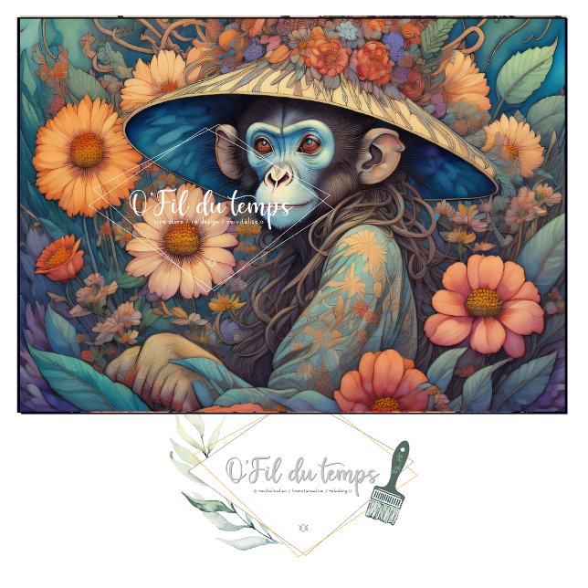 Mousseline Flower Hat  cute chimp v13 Tissue paper (Creator Uploaded)