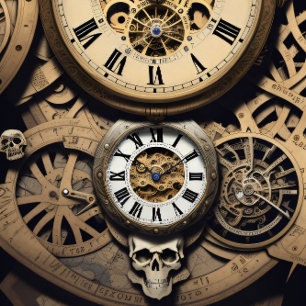 Mousseline Steampunk watches skulls Tissue paper