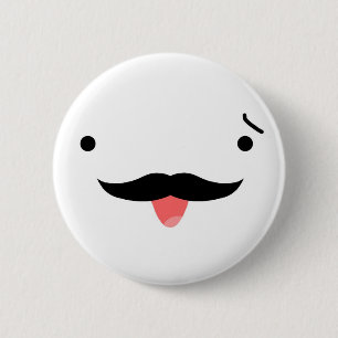 Moustache 6 Cm Round Badge