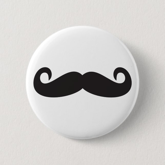 Moustache 6 Cm Round Badge (Front)