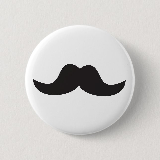 Moustache 6 Cm Round Badge (Front)